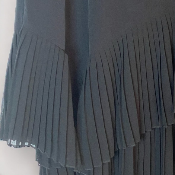 ZARA Pleated Black Dress Casual Party Festival Cowgirl Medium Spring Vacation - Picture 3 of 4